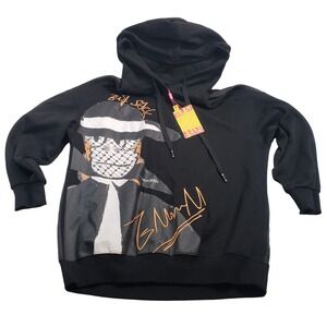 ELF SACK Black‎ Graphic Print Hoodie Sweatshirt Size M 160/84A